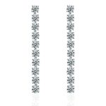 Radiant Round Moissanite Linear Earrings