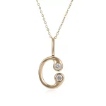 Classic Initial C Round Cut Moissanite Pendant Necklace, Personalized Anniversary Jewelry Gift