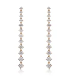 Twin Elegant Dangle Earrings | Round-Cut Lab Diamond Dangle Earrings in 18K Yellow Gold
