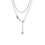 18K White Gold Bead Chain Necklace | Micro-Bead Links with Adjustable Clasp​