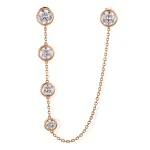 Elegant Round Cut Moissanite Drop Earring Chain Design