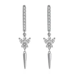 Marquise and Round Moissanite Drop Earrings with Modern Spike Design