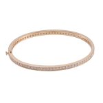 Elegant Channel-Set Moissanite Gold Bangle Bracelet