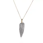 Round Cut Lab Diamond Pendant Necklace Nature Leaf Motif