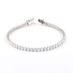 Timeless Treasur eElegant Round Cut White Gold Moissanite Bracelet