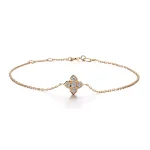 Round Cut Lab Diamond Bracelet Minimalist Geometric Star Motif