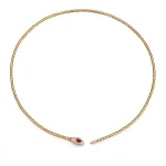 Serpent Lariat Necklace | 18K Gold Adjustable Ruby and Snake