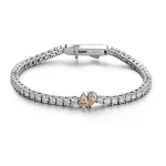 Elegant Round and Pear Cut Moissanite Two Stone Tennis Bracelet