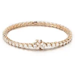 Classic Round Moissanite Tennis Bracelet Featuring Marquise Cut Floral Clasp