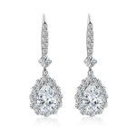 Pear Cut Moissanite Drop Earrings