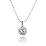 1 Carat Round Lab Diamond Floral Halo Pendant in 18k Gold