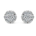 Elegant Round Cut White Gold Moissanite Earrings