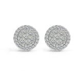 Mesmerizing VVS Moissanite White Gold Cluster Stud Earrings