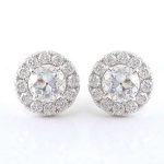 Breathtaking VVS Moissanite Round Cut Halo Stud Earrings
