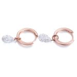 Stunning Rose Gold Moissanite Pear Cut Drop Earrings