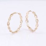 Gorgeous Yellow Gold Moissanite Twisted Hoop Earrings