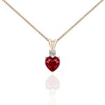 1.2 CT Heart-Shaped Ruby Gem Pendant Necklace