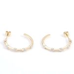 Charming Yellow Gold Moissanite Hoop Earrings