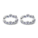 Gorgeous White Gold Round Cut Blue Lab Gemstone Hoop Earrings