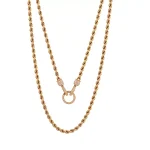 Dual-Cable Radiance Necklace | 18K Yellow Gold Rope Chain with Lab Diamond Clasp & Prism-Link Accents​