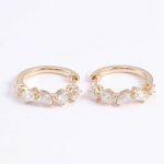 Round, Marquise, Emerald Moissanite Hoop Earrings