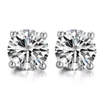 Solo Shine Stud Earrings | Lab Diamond Earrings in 18K White Gold