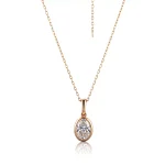 Oval Diamond Pendant | Bezel-Set Oval Lab Diamond in 18K Yellow Gold