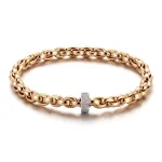 Diamond Chain Bracelet | 18K Yellow Gold Beaded Chain with Round-Cut Lab Diamond Clasp