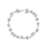 Exquisite White Gold Moissanite Bracelet