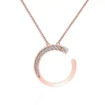 Round Cut Pendant Necklace Initial C Charm （Pendant Only）