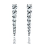 Graduated Round Moissanite Linear Earrings