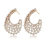 Pavé Lab Diamond Statement Drop Earrings in 18k Yellow Gold