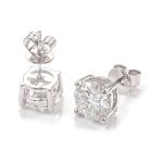 Exquisite White Gold Moissanite Stud Earrings