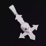 Striking Skull Cross Moissanite Pendant
