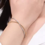 Round Cut Lab Diamond Bracelet Double Row Rope Tennis Style