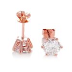 Charming Rose Gold Moissanite Stud Earrings