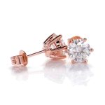 Charming Rose Gold Moissanite Stud Earrings
