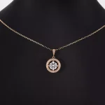 Round Cut Moissanite Pendant Necklace Floating Halo （Pendant Only）