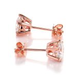 Charming Rose Gold Moissanite Stud Earrings