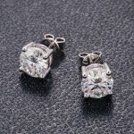 Exquisite White Gold Moissanite Stud Earrings