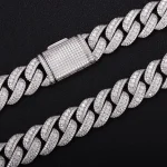 Special Offer:18mm Iced Out Cuban Chain | Center Stones  | 925 Sterling Silver - Image 4