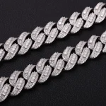 Special Offer:18mm Iced Out Cuban Chain | Center Stones  | 925 Sterling Silver - Image 6