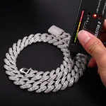 Special Offer:18mm Iced Out Cuban Chain | Center Stones  | 925 Sterling Silver - Image 14