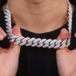 Special Offer:18mm Iced Out Cuban Chain | Center Stones  | 925 Sterling Silver - Image 12