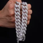 Special Offer:18mm Iced Out Cuban Chain | Center Stones  | 925 Sterling Silver - Image 13
