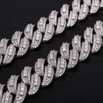 Special Offer:18mm Iced Out Cuban Chain | Center Stones  | 925 Sterling Silver - Image 2