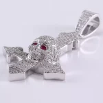 Striking Skull Cross Moissanite Pendant