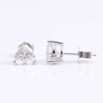 Elegant White Gold Moissanite Heart Earrings