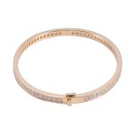 Elegant Channel-Set Moissanite Gold Bangle Bracelet