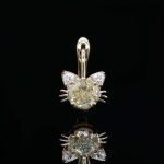 Adorable Cat Moissanite Stud Earrings